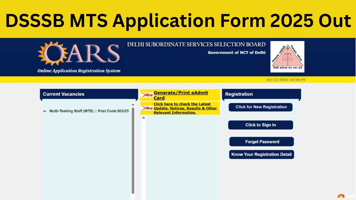 DSSSB MTS Vacancy 2025: Apply Online Starts for 714 Posts at ...