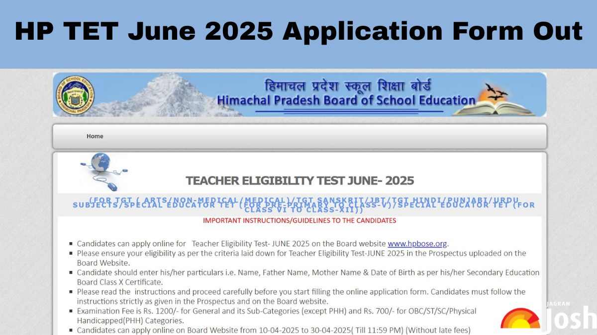 HP TET 2025 June Registration Begins at hpbose.org: Check Application Process, Fee & Details