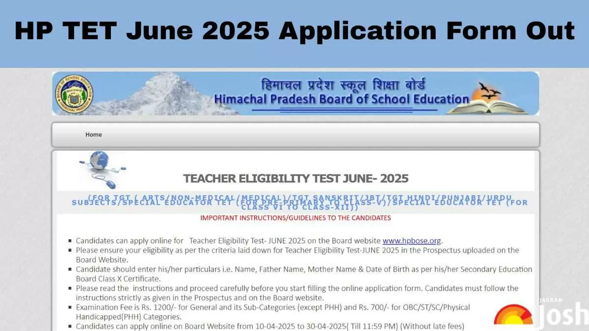HP TET 2025 registration link released on hpbose.org