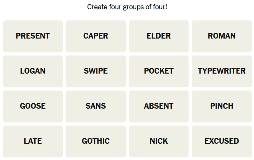 NYT Connections Hints April 12