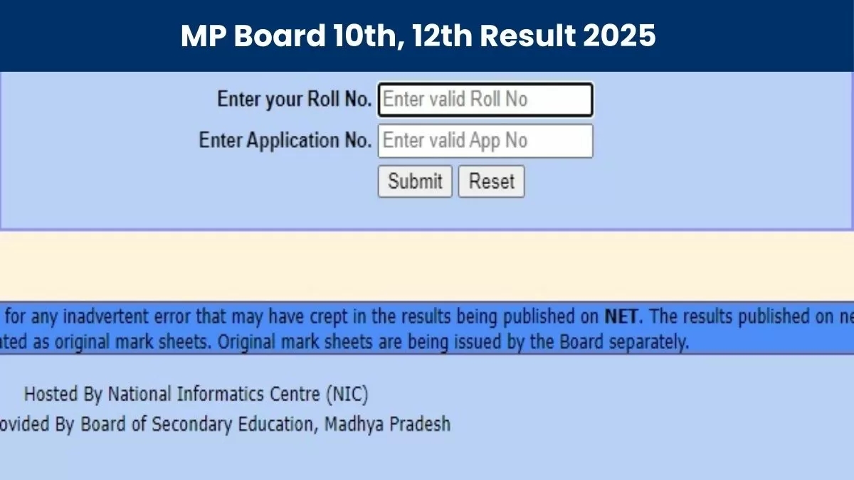 MP Board 10th, 12th Result 2025
