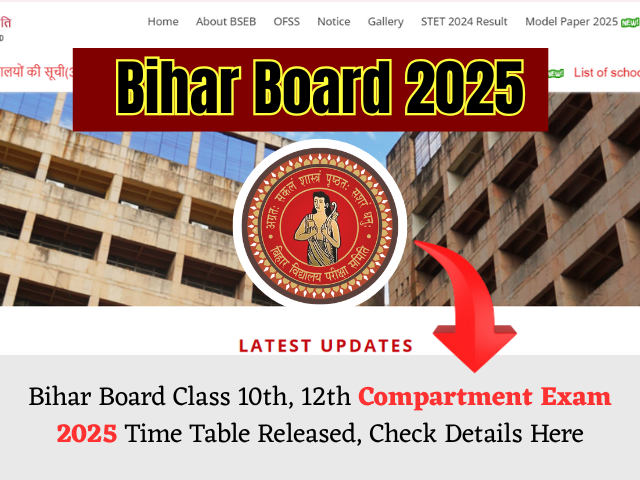 Bihar Board Compartment Exam Dates released, check schedule here.
