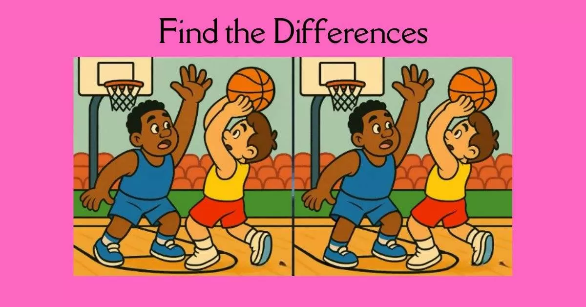 Spot the 3 Differences in Boys Playing Basketball 
