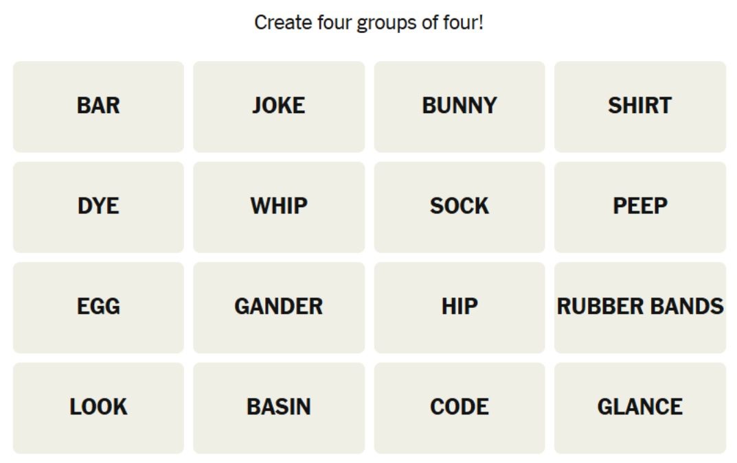 NYT Connections Hints April 20