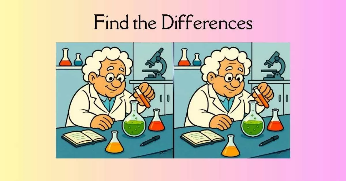 Spot the 3 Differences in Scientist Doing Experiment