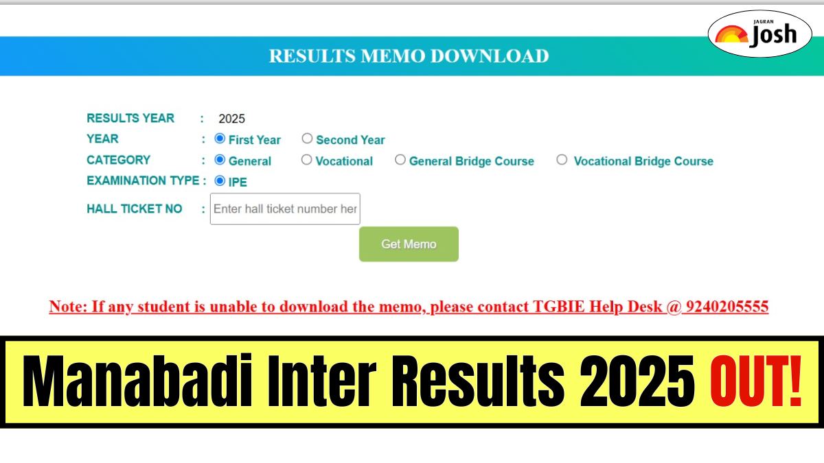 Manabadi Inter Results 2025 OUT: Get TS Inter Result Online for 1st and 2nd Year with Hall Ticket Number and Name