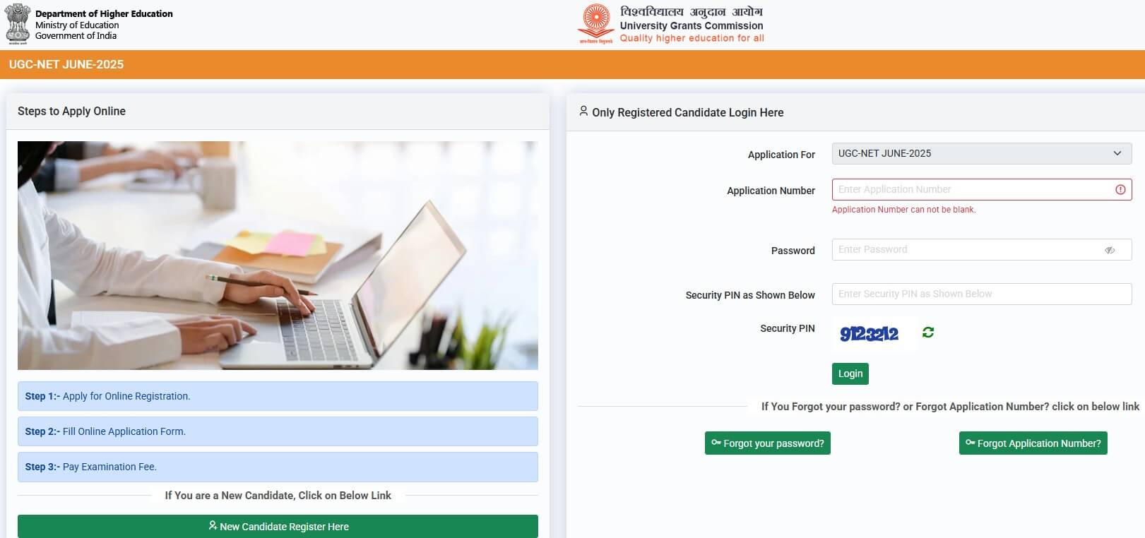 ugc net june application form 2025