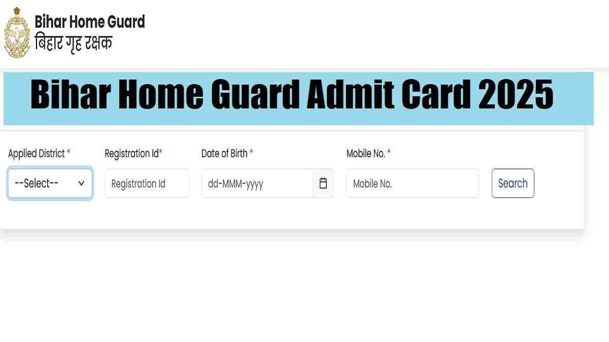 Bihar Home Guard Admit Card 2025 OUT at onlinebhg.bihar.gov.in, Download Hall Ticket for Physical Exam Direct Link Here
