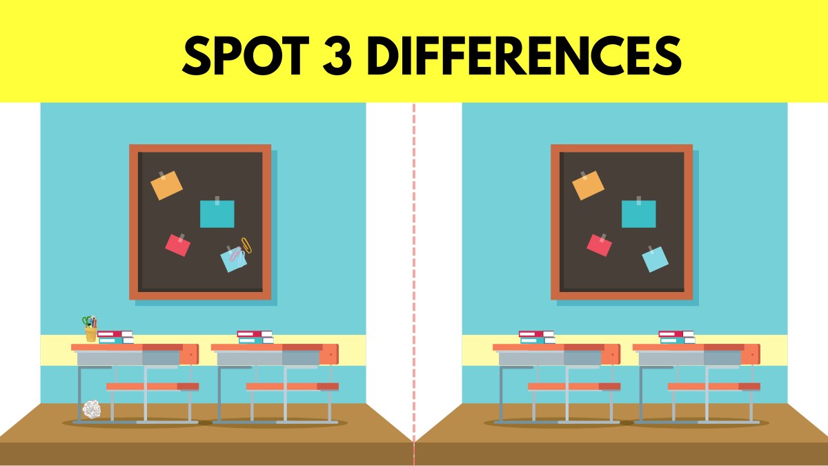 Visual Challenge: Only Eagle Eyes Can Spot the 3 Subtle Differences in this Classroom- in just 9 Seconds! 