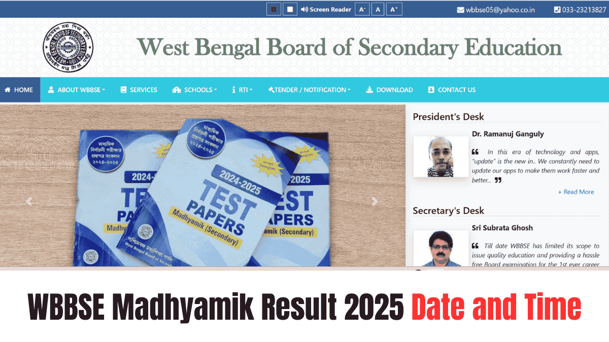 WBBSE Madhyamik Result 2025 Date and Time OUT