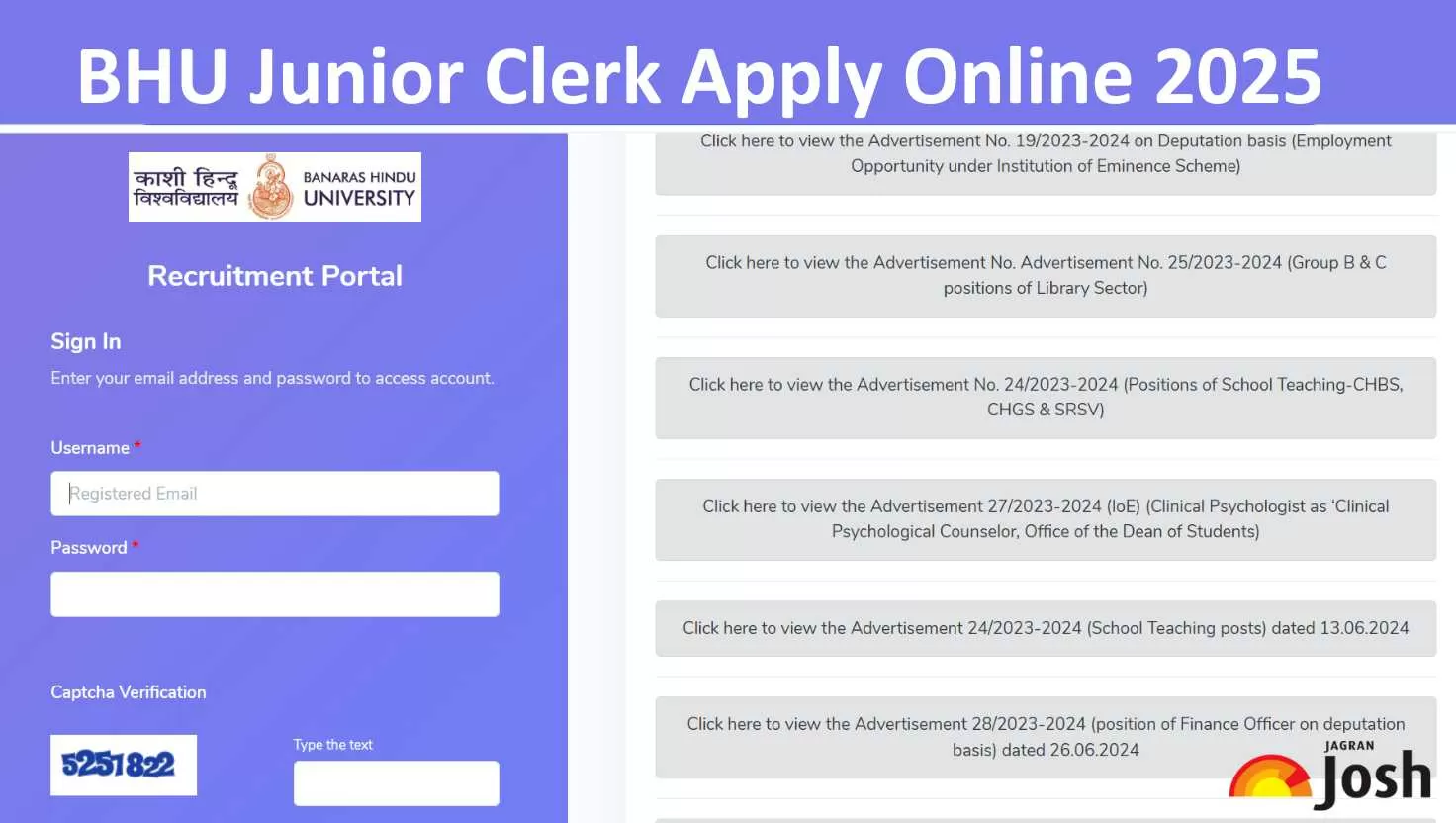 BHU Junior Clerk Group "C" Post 2025: Apply Online Last Dated Extended