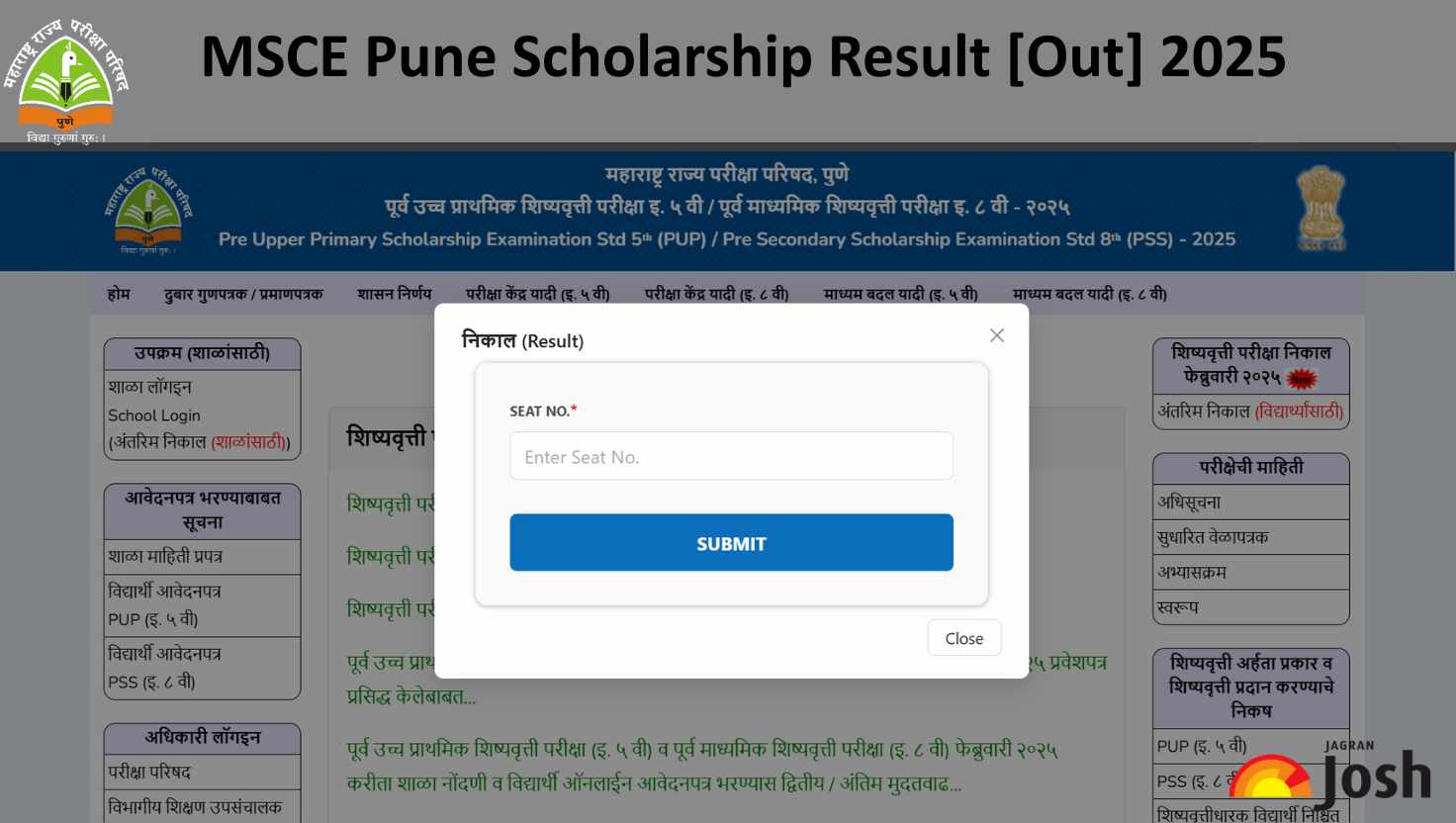 MSCE Scholarship Result 2025 Out: Check Class 5th & 8th Result, Scorecard at mscepune.in