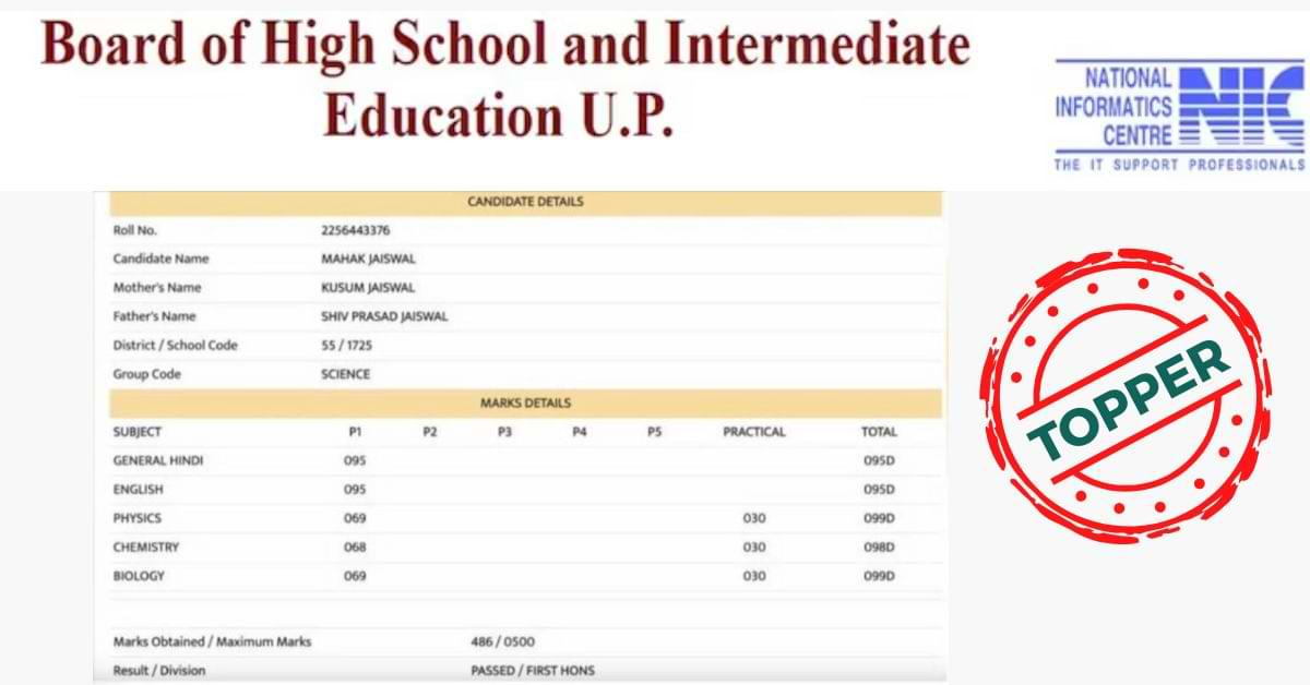 UP Board Result 2025 OUT: देखें Toppers महक और यस की Marksheet, किस सब्जेक्ट में मिले कितने Marks, रिजल्ट Link upmsp.edu.in पर 