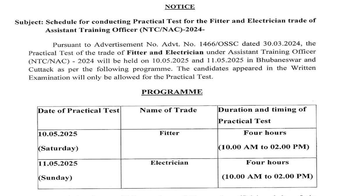 OSSC Assistant Training Officer Admit Card Release Soon at ossc.gov.in, Check Steps to Download Here