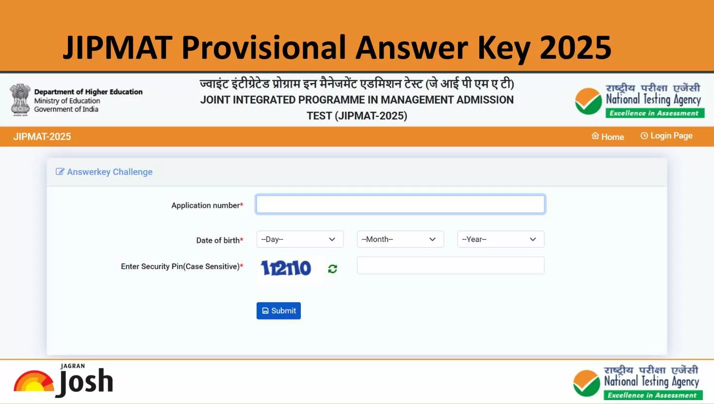 Check JIPMAT Provisional Answer Key 2025