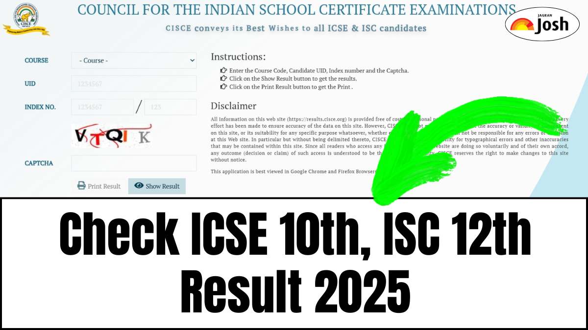 CISCE ICSE, ISC Result 2025: Check 10th, 12th Board Results Online at results.cisce.org with Official Website Link