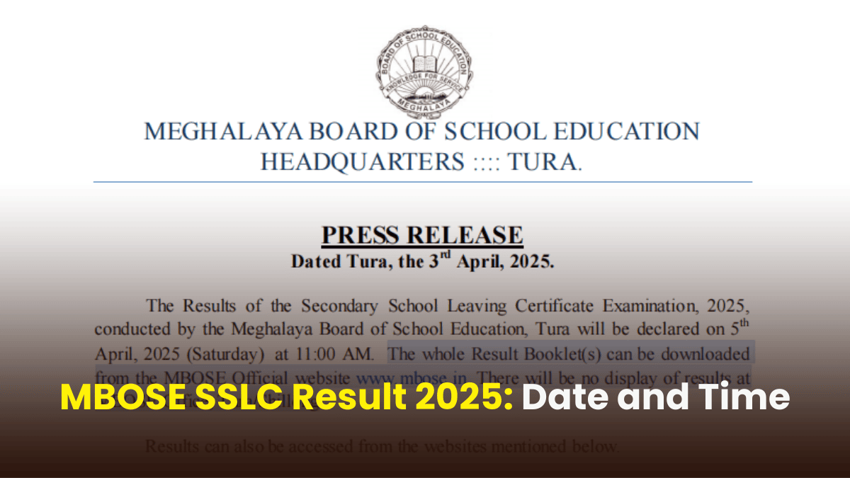 MBOSE SSLC Result 2025 to be Declared Today
