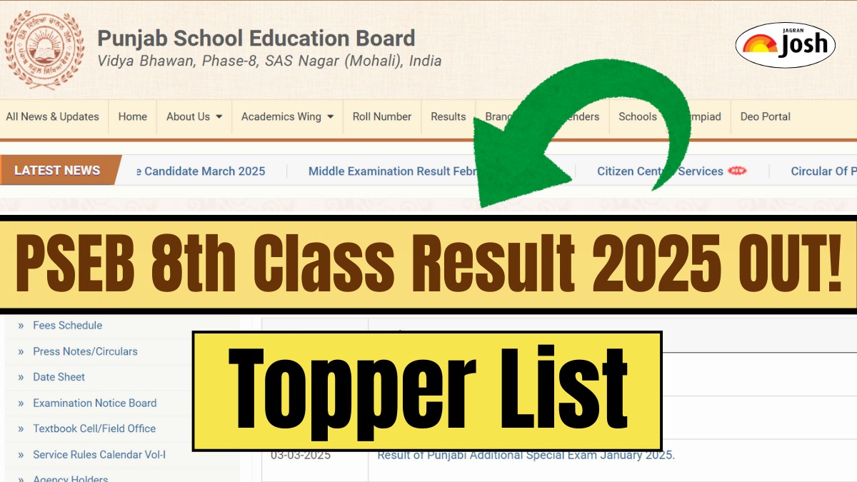 PSEB Class 8 topper list released, check here.