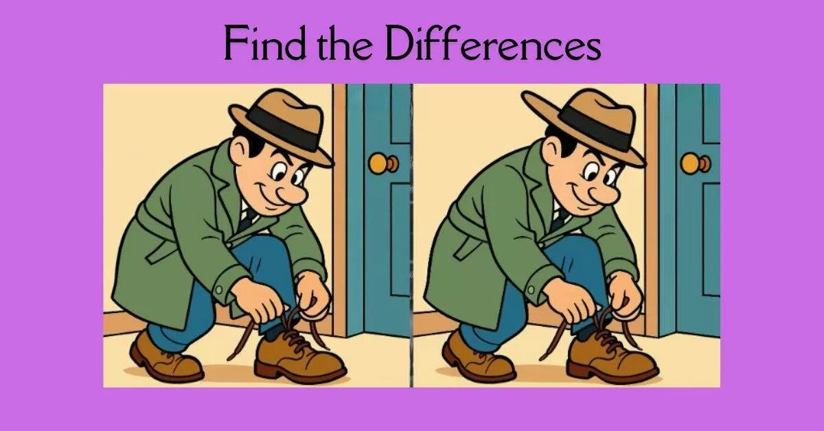 Spot the 3 Differences in Man Tying His Shoes
