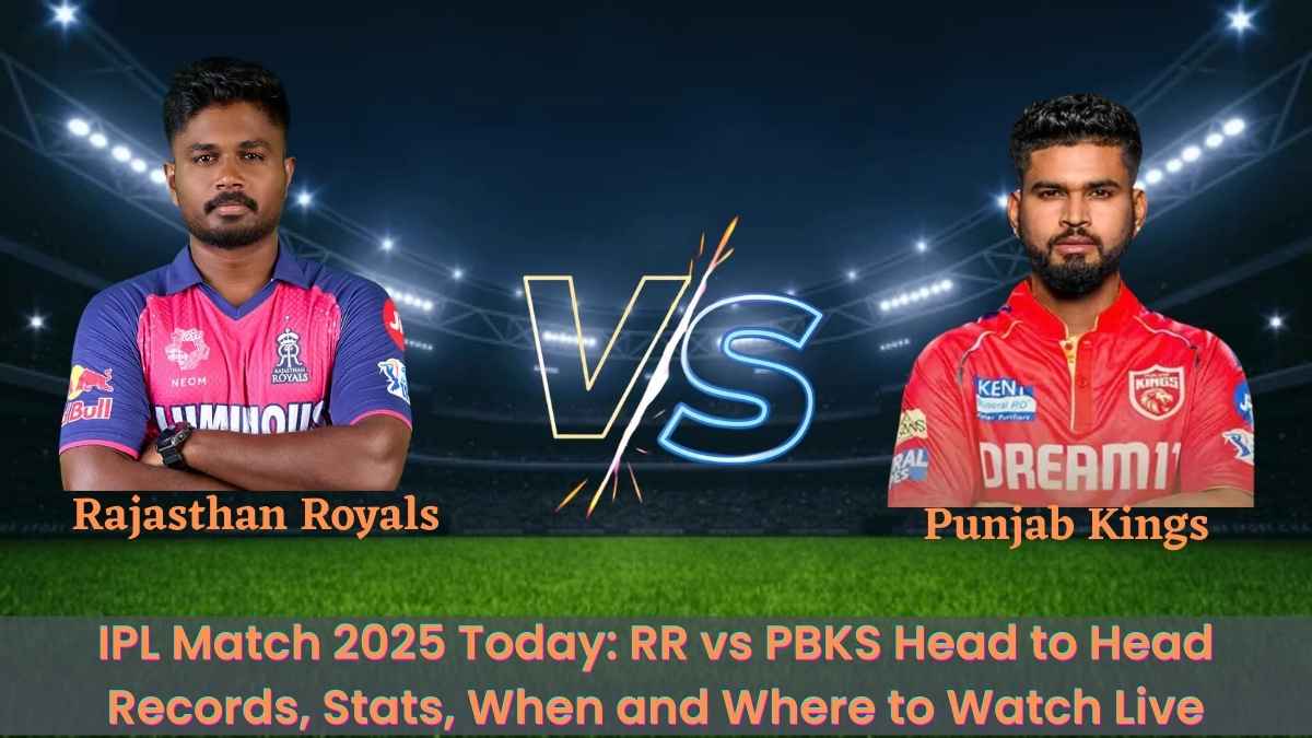 IPL Match 2025 Today: RR vs PBKS Head to Head Records, Stats, When and Where to Watch Live Streaming
