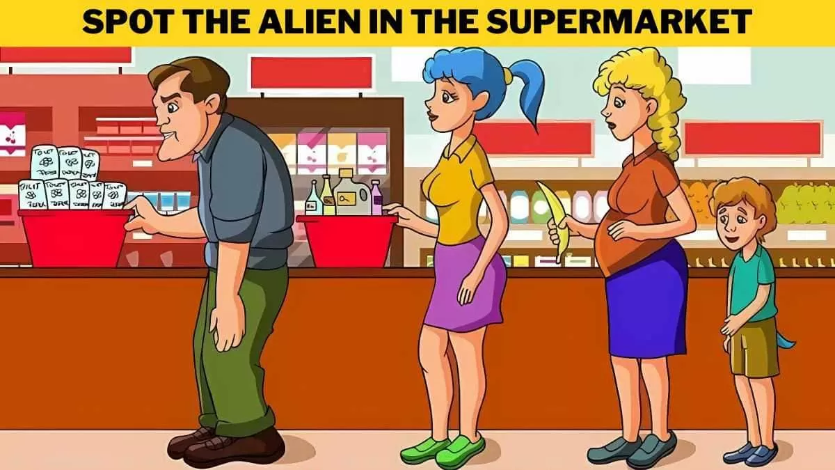 Spot the alien in the supermarket