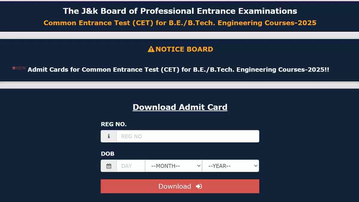 JKCET Admit Card 2025