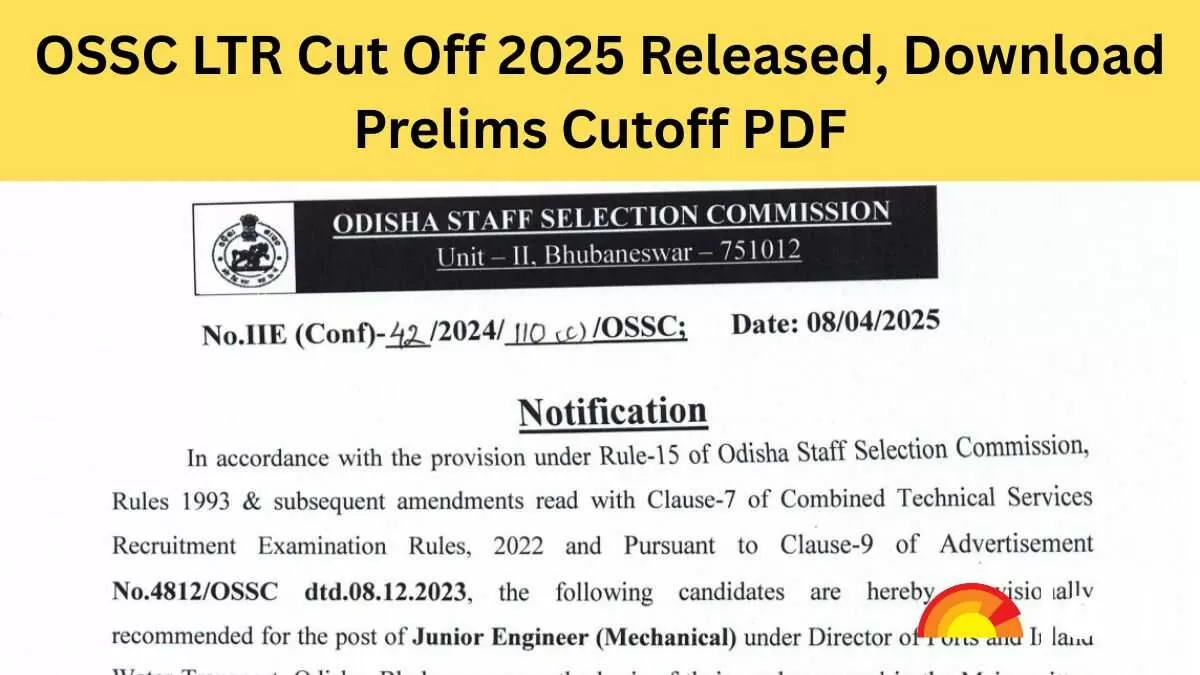 OSSC LTR Teacher Cut Off 2025 Released for Male & Female Candidates – Download PDF at ossc.gov.in