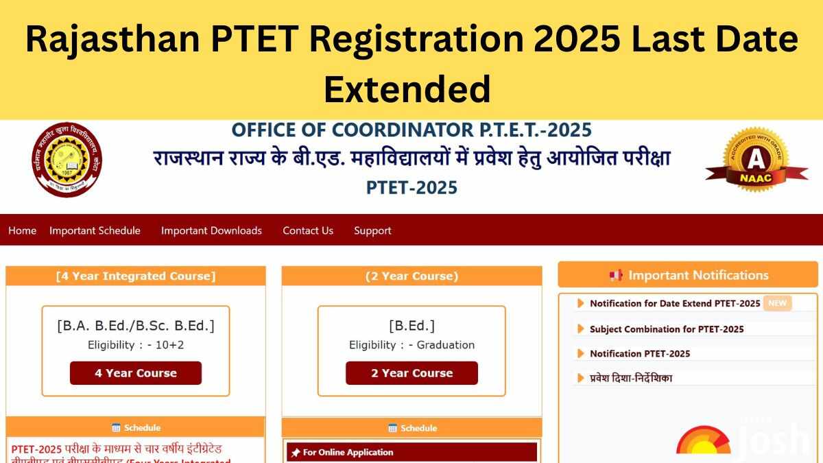Rajasthan PTET Registration 2025 Last Date Extended Till April 17, Check Official Notice Here