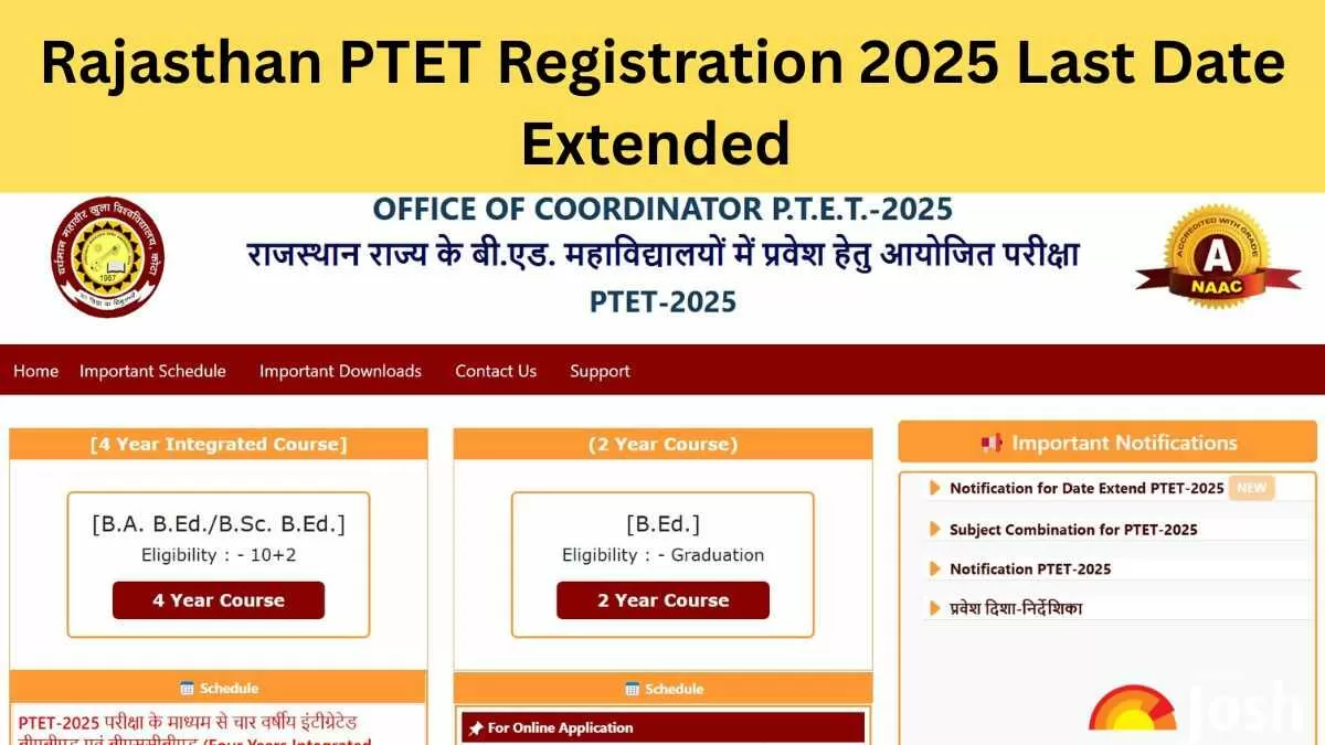 Rajasthan PTET 2025 Application Deadline Extended: Apply Now at ptetvmoukota2025.in