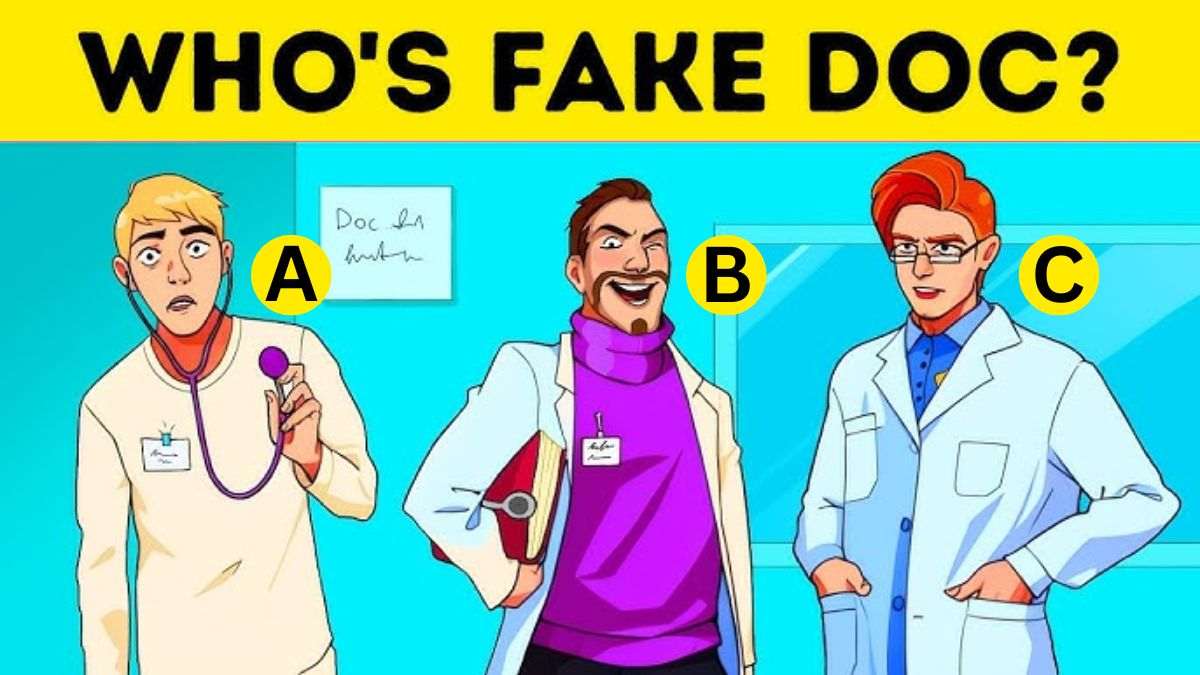 Brain Teaser IQ Test: Doctor, Doctor… Or Not? Spot Who’s The Fake Doctor In 5 Seconds To Prove Your Intelligence!