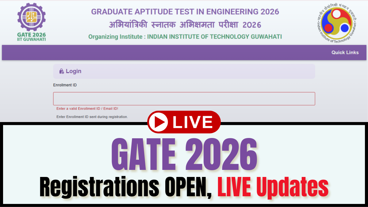 GATE 2026 Registration LIVE: IIT Guwahati Opens Application Portal at gate2026.iitg.ac.in; Check Fees, Syllabus, Eligibility, and Required Documents Here