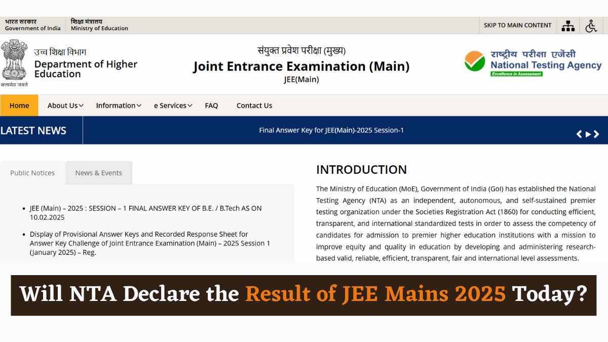 Candidates can download their JEE Mains Result 2025 on the official website, jeemain.nta.nic.in.