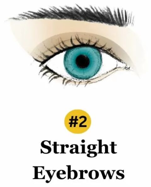 straight eyebrows personality test