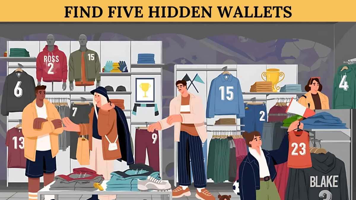 Can you find five hidden wallets in this optical illusion picture in 11 seconds? Only 1% can!