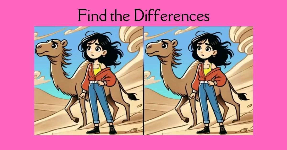 Spot the 3 Differences in Girl Lost in Desert