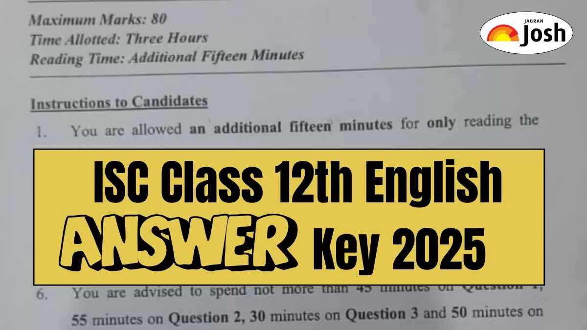 ISC Class 12th English Answer Key 2025, download PDF
