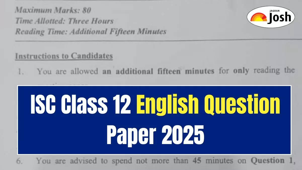 ISC Class 12 English Question Paper 2025, download PDF