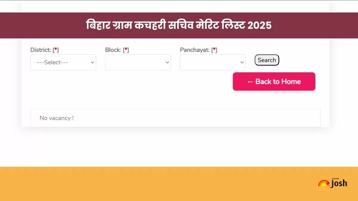 Bihar Gram Kachahari Sachiv Merit List 2025