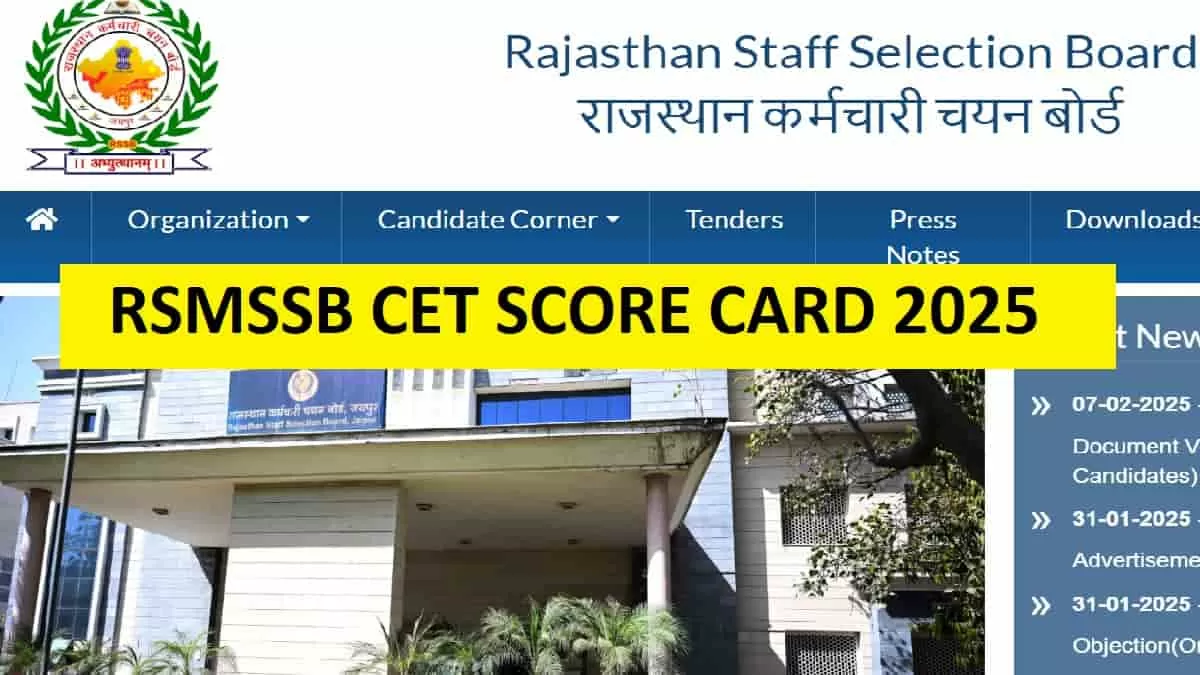 RSMSSB CET Scorecard 2024