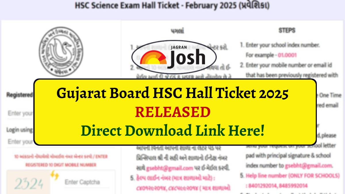 GSEB HSC Hall Ticket 2025 Released: Download Admit Card for Science and General Stream at gseb.org