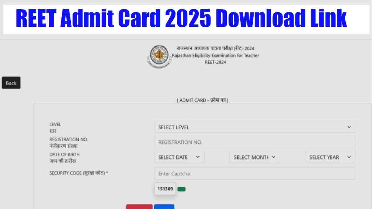 [Link Active] REET Admit Card 2025 Out: Download Rajasthan REET Hall Ticket at reet2024.co.in