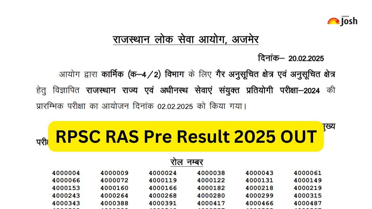 rpsc.rajasthan.gov.in Result 2025: आरपीएससी आरएएस प्रीलिम्स रिजल्ट जारी, 21539 अभ्यर्थी हुए पास