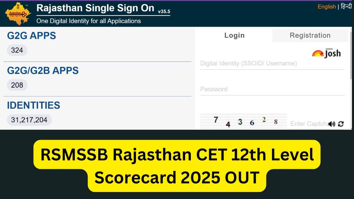 RSMSSB Rajasthan CET 12th Level Scorecard 2025 OUT: राजस्थान सीईटी 12th लेवल स्कोरकार्ड sso.rajasthan.gov.in पर जारी, ये रहा Marks डाउनलोड Direct Link