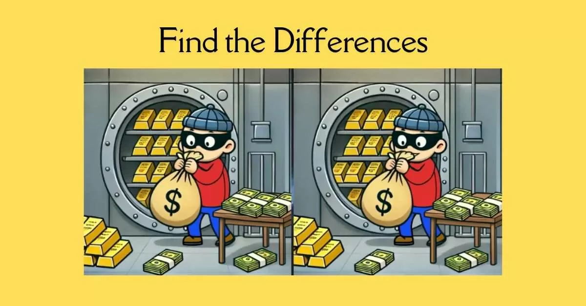 Spot the 3 Differences in Thief Robbing a Vault