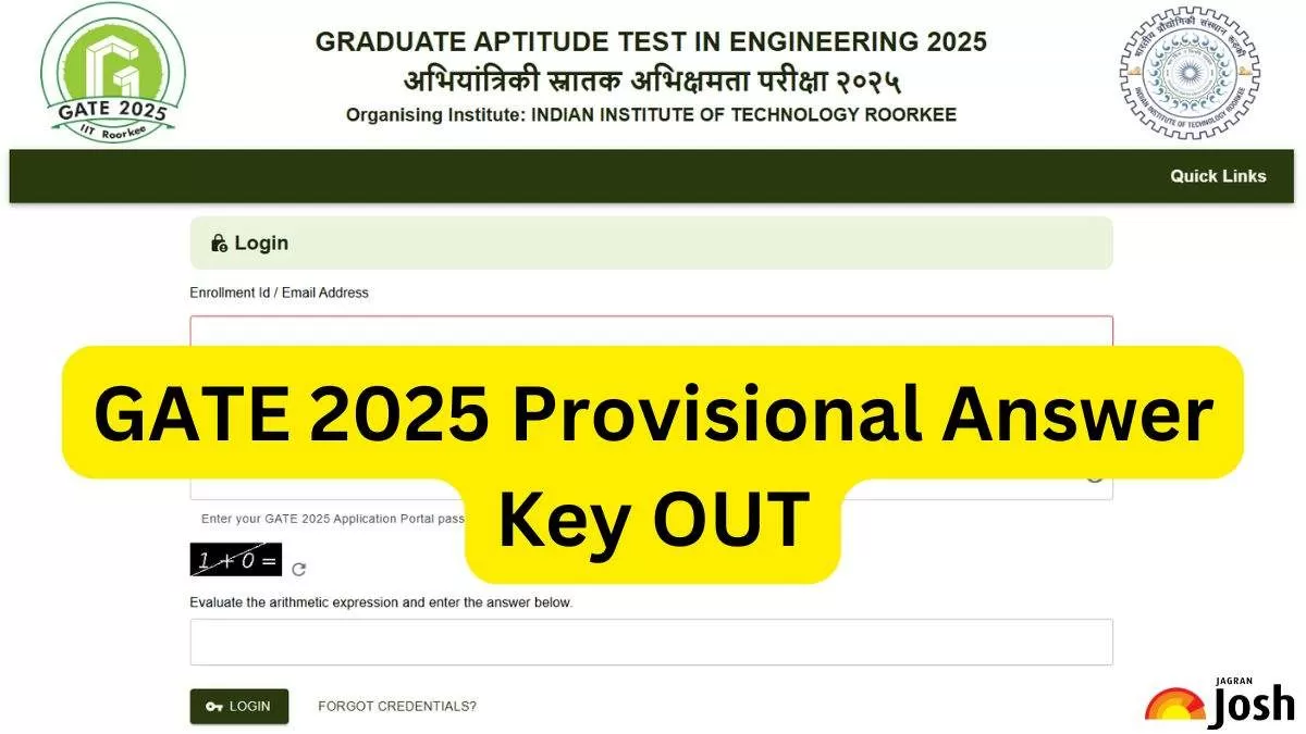 GATE 2025 Provisional Answer Key OUT