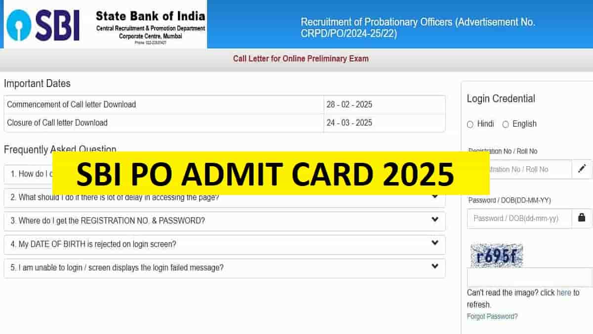 [OUT] SBI PO Admit Card 2025 Out at sbi.co.in, Download PO Hall Ticket Direct Link Here