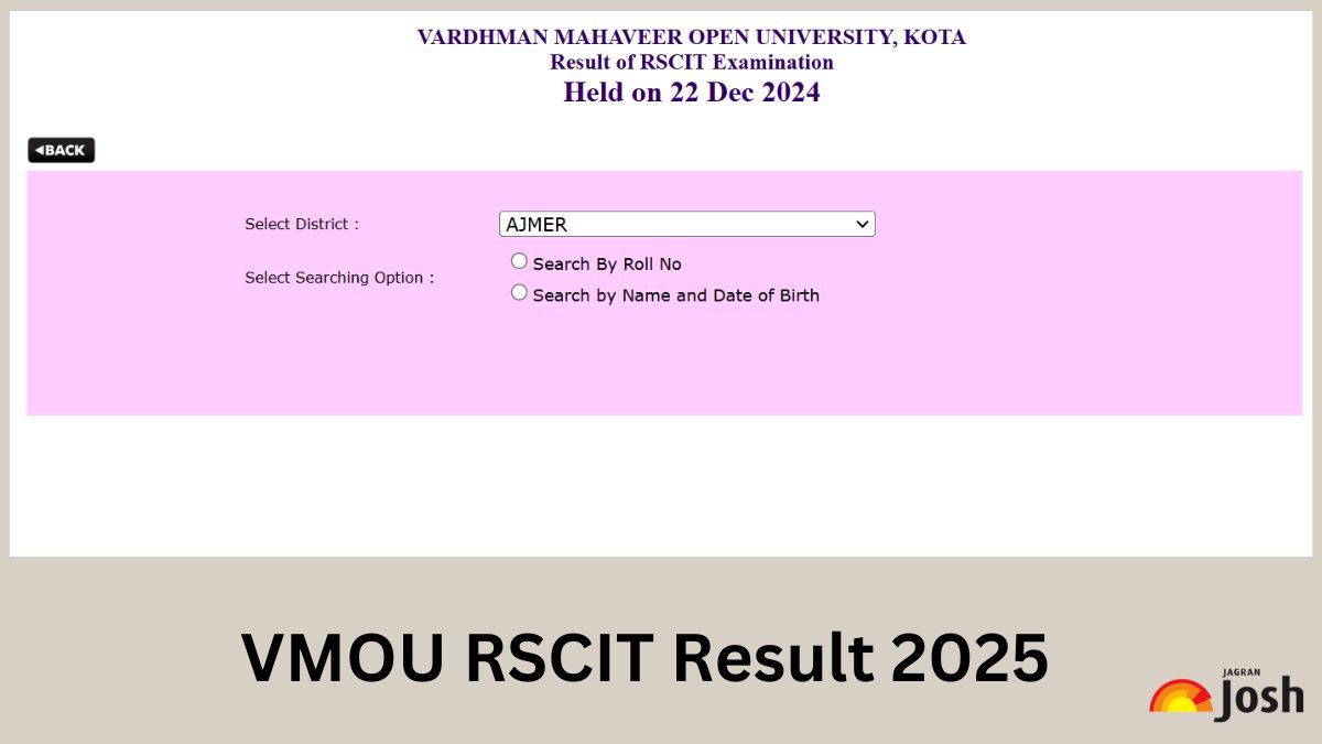 RSCIT Result 2025 Released for 22 December 2024 Exam at rkcl.vmou.ac.in; Direct Link to Download Marksheet