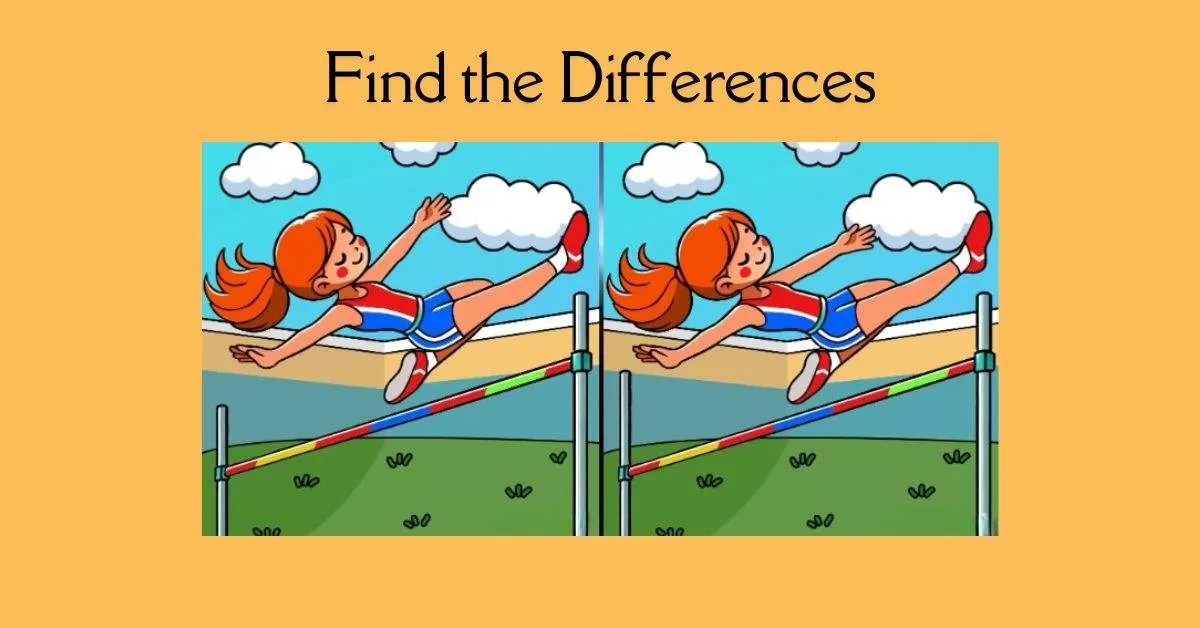 Spot the 3 Differences in Athlete Doing Hurdling
