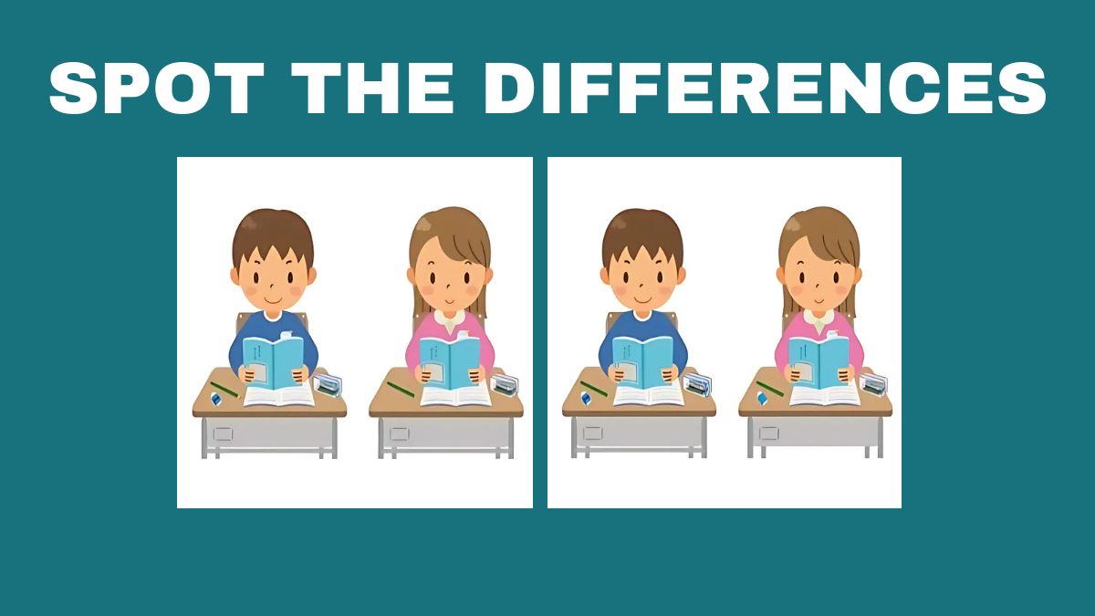 Spot 3 differences between the kids reading pictures in 14 seconds! 