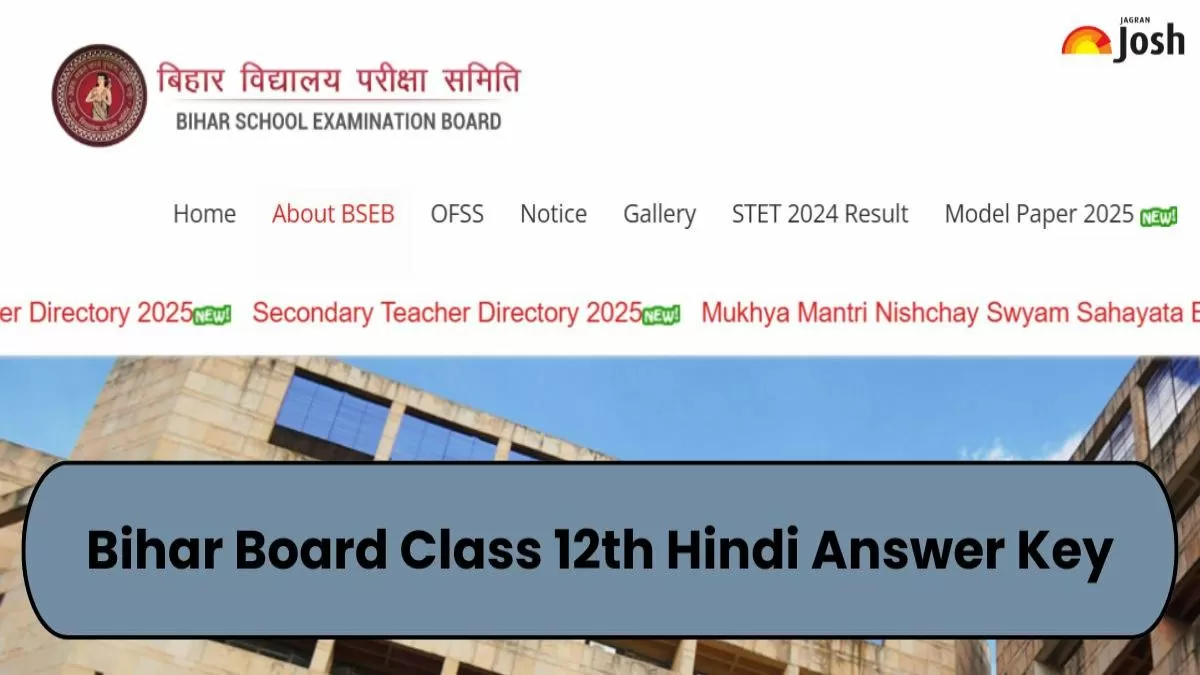 BSEB Class 12th Hindi Answer Key 2025